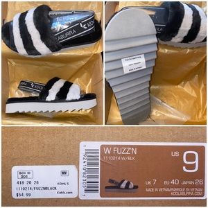 Fuzzn platform sandal by Ugg faux fur Women’s 9